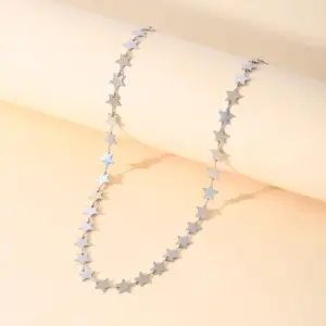 Silver / Average Size / 1 piece star necklace