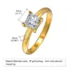 Wholesale PVD Coated Real Gold Plated 18K Gold Solid Color 201 Stainless Steel IG Style Simple Style Waterproof Non Tarnish Open Ring Rings