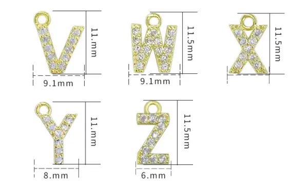 Wholesale 304 Stainless Steel Copper Letter Vacuum Plating Zircon 18K Real Gold Plated Streetwear Plating Inlay Pendant Necklace