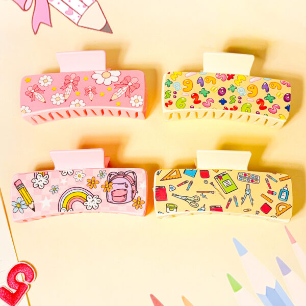 Wholesale Back to School Pencil and Book Print Leather Clip