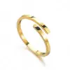Wholesale PVD Coated Real Gold Plated 18K Gold Geometric 304 Stainless Steel Simple Style Commute Waterproof Non Tarnish Rings