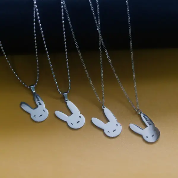 Wholesale Women's Fashion Rabbit Letter Stainless Steel Necklace Plating Titanium Steel Necklaces