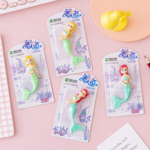 Wholesale Mermaid Shaped Card Eraser Set