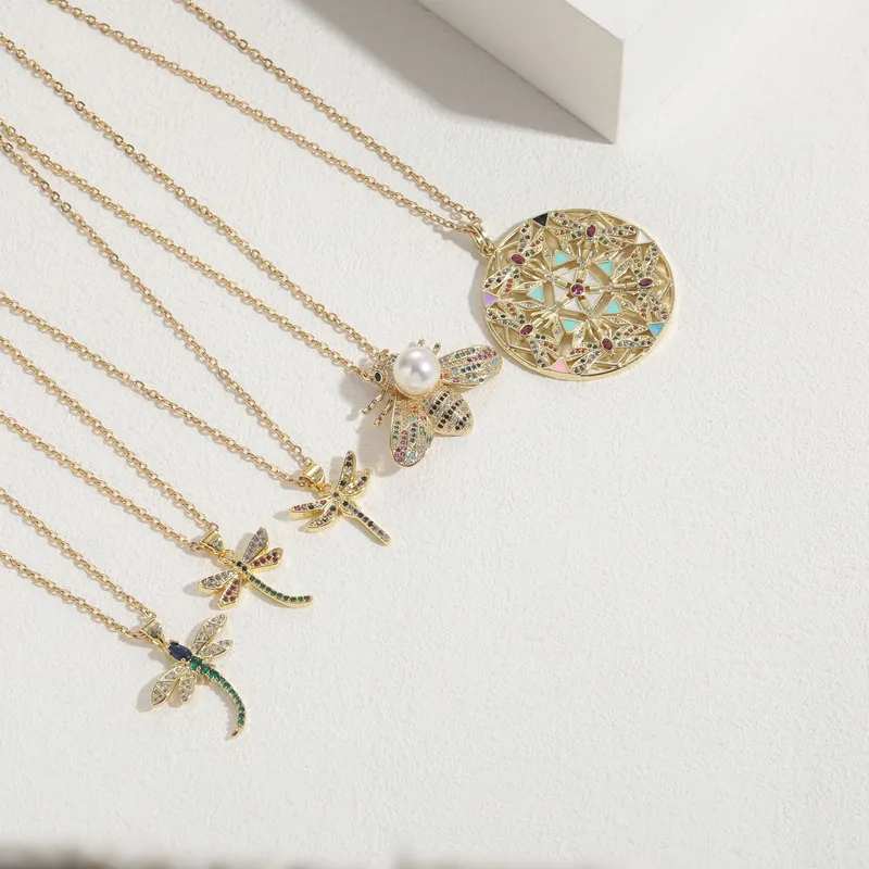 Wholesale 304 Stainless Steel Copper Insect Electroplating PVD Coated Artificial Pearls Zircon 14K Gold Plated Irregular Plating Inlay Wheat Chain Pen