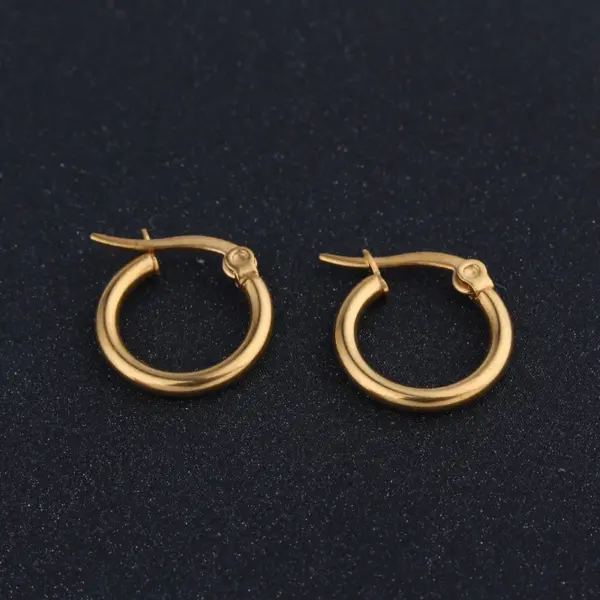 Wholesale Fashion Round Plating 201 Stainless Steel No Inlaid Earrings