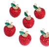 oly-c552de78506ff11f4f0abf2697fd67c3 Wholesale Full diamond cherry apple soft clay diamond ball straight hole beads wholesale DIY mobile phone key chain necklace bag chain aessories