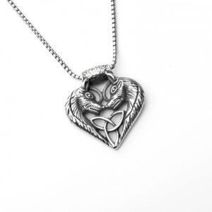 Wolf head Love + stainless steel chain