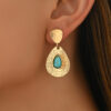 Wholesale Geometric retro design turquoise stud earrings