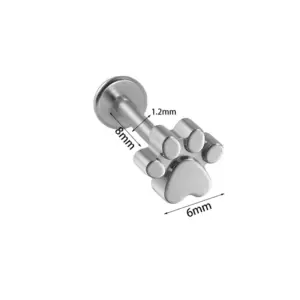 Flat Dog Footprints / Steel Color-1.2*8mm