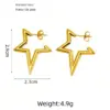 Wholesale 1 Pair Modern Style Simple Style Irregular Star Polishing Plating 304 Stainless Steel Imitation Gold Rack Plated Ear Studs