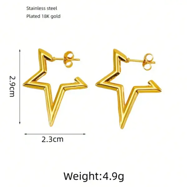 Wholesale 1 Pair Modern Style Simple Style Irregular Star Polishing Plating 304 Stainless Steel Imitation Gold Rack Plated Ear Studs