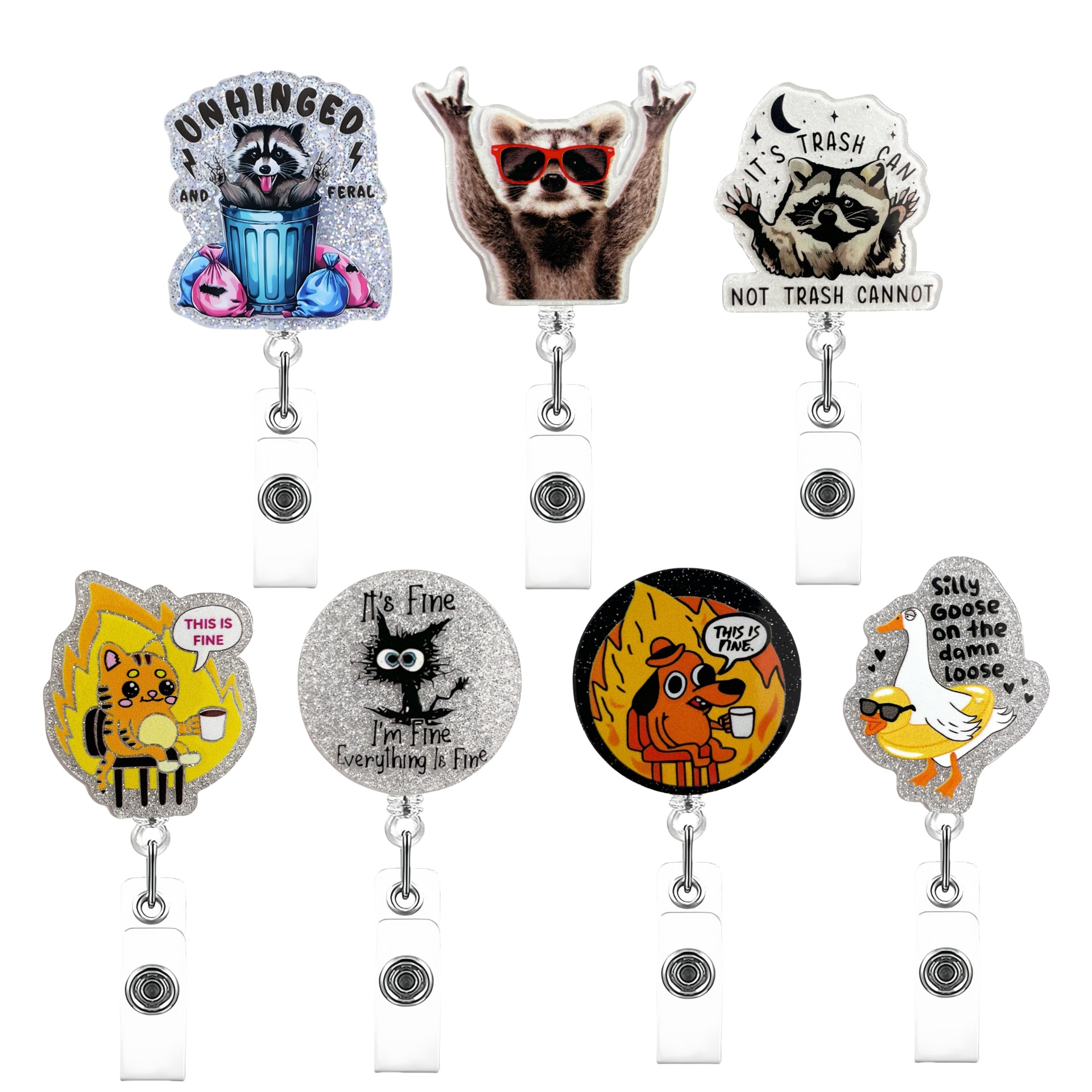 Wholesale Sparkling Raoon Stretch Badge Scroll