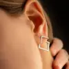 1 Pair Simple Style Geometric Plating 304 Stainless Steel Ear Studs