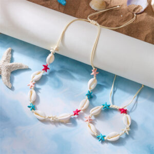 Starfish bracelet necklace set