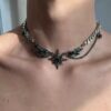 Wholesale Niche dark gothic style, vintage heavy-duty clavicle chain, choker chain, sweater chain