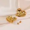 1 Pair Sweet Heart Shape 304 Stainless Steel Electroplating Ear Studs