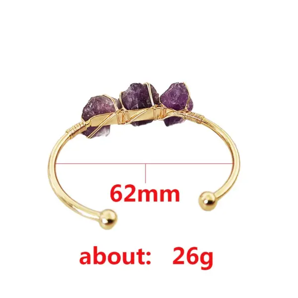 Retro Solid Color Natural Stone Bangle In Bulk