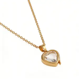 Heart-shaped Glass Photo Box Necklace