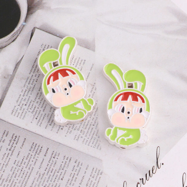 Wholesale Cartoon Rabbit Alloy Straight Hole DIY
