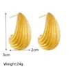 Wholesale 304 Stainless Steel Water Droplets PVD Coated Artificial Diamond 18K Real Gold Plated 18K Gold Waterproof Non Tarnish Plating Inlay Ear Studs