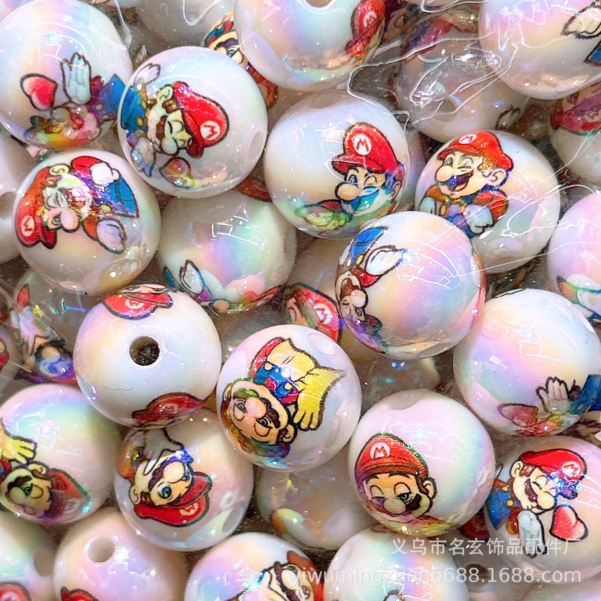Wholesale Christmas Print Series Beads OLY Exclusive