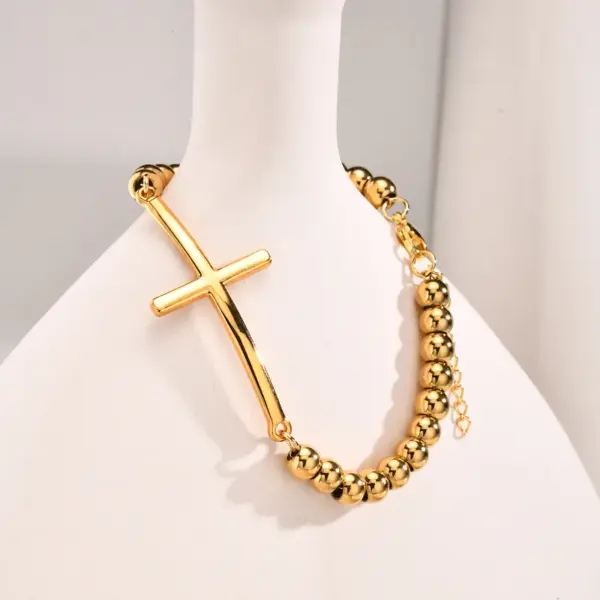 Wholesale PVD Coated Real Gold Plated 18K Portrait Virgin Mary 201 Stainless Steel Classical IG Style Waterproof Non Tarnish Bracelets