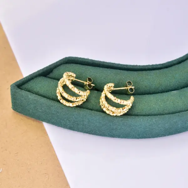 PVD Coated Real Gold Plated 18K Gold Heart 304 Stainless Steel Titanium Steel Waterproof Non Tarnish Earrings