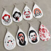 Wholesale Halloween funny PU leather earrings