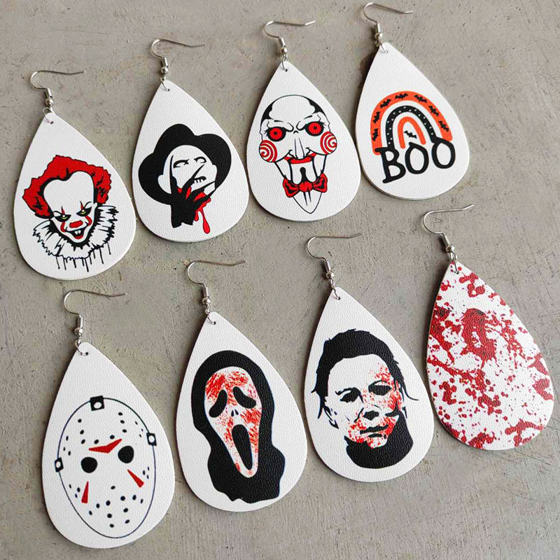 Wholesale funny PU leather earrings