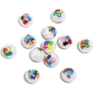 Puzzle design (random mixed colors and patterns) / 16mm (1 pack/25 pieces)