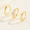 Wholesale Vacation Simple Style Flower Bow Knot Copper Enamel Plating Inlay Zircon 18k Gold Plated Women's Toe Rings