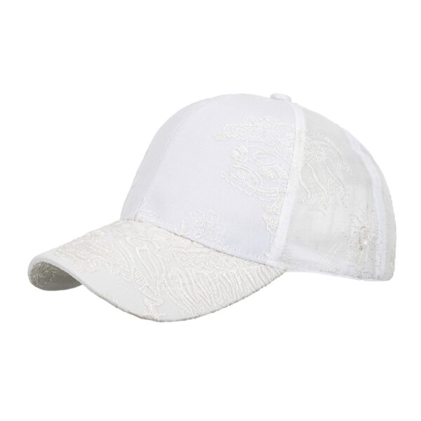 Wholesale Summer hat Chinese wind silk mesh breathable lace embroidery hard top baseball cap travel shopping cap B1162