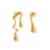 Wholesale PVD Coated Real Gold Plated Geometric 316 Stainless Steel Retro Waterproof Non Tarnish 316 Stainless Steel Ear Studs