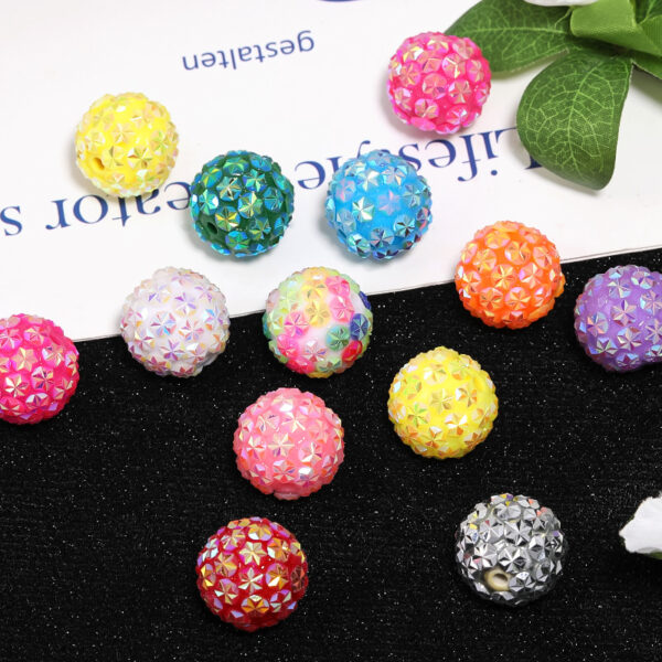 Wholesale Colorful snowflake resin drill heavy diy acrylic beads loose beads mobile phone chain adorable beads beaded pen accessories