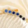 1 Pair Casual Simple Style Square Inlay Copper Zircon Sier Plated Ear Studs
