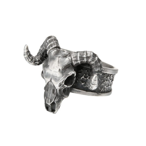 Wholesale Vintage Black Goat Opening Ring Gram Dark Devil Satan Niche Exaggerated Personality Male Finger Ring Accessories