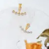 Wholesale PVD Coated Real Gold Plated 18K Gold C Shape 304 Stainless Steel Fashion Waterproof Non Tarnish Earrings