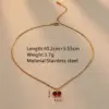 Wholesale 304 Stainless Steel Plastic Cherry Ion Plating (IP) 18K Gold Plated Sweet Simple Style Waterproof Non Tarnish Plating Regular Chain Pendant Necklace