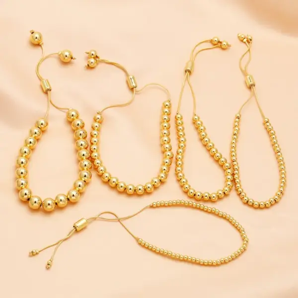 Wholesale Simple Style Solid Color Copper Plating 18k Gold Plated Bracelets