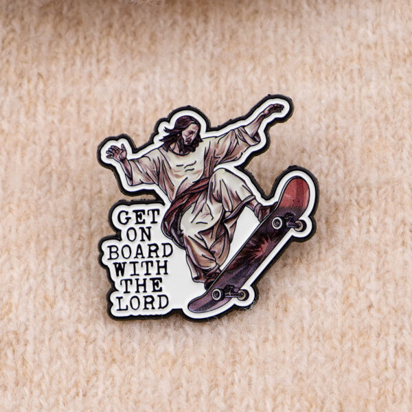 Wholesale Skateboard Brooch Cartoon Metal Badge Creative English Accessories