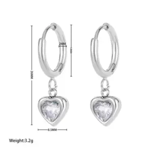 Earrings Platinum White Diamond / 40+5cm