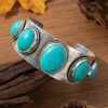Wholesale Retro Ethnic Style Set Turquoise Bracelet Women's Simple Carved Bohemian Open Bracelet Jewelry