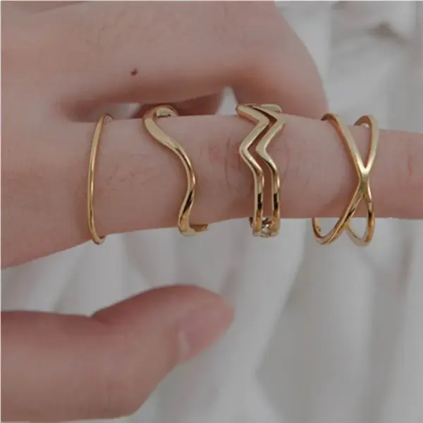 PVD Coated 18K Gold Real Gold Plated Geometric 304 Stainless Steel Waterproof Non Tarnish