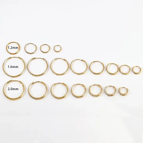 Real Gold Plated Geometric Round 304 Stainless Steel Simple Style Waterproof Non Tarnish Earrings