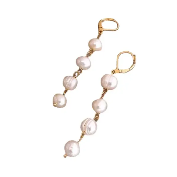 Fashion Geometric Pearl Plating Earrings 1 Pair