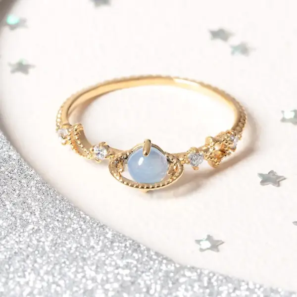 Wholesale Lady Star Brass Rings Star Gem Copper Rings