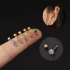Copper Artificial Gemstones Ear Cartilage Rings & Studs Heart Waterproof Non Tarnish Surgical Steel Women'S
