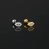 Wholesale Fashion Full Diamond Screw Ball Zircon Lip Print Heart-shaped Pierced Earrings Women's Style Geometric Pattern Personality Craft Earrings
