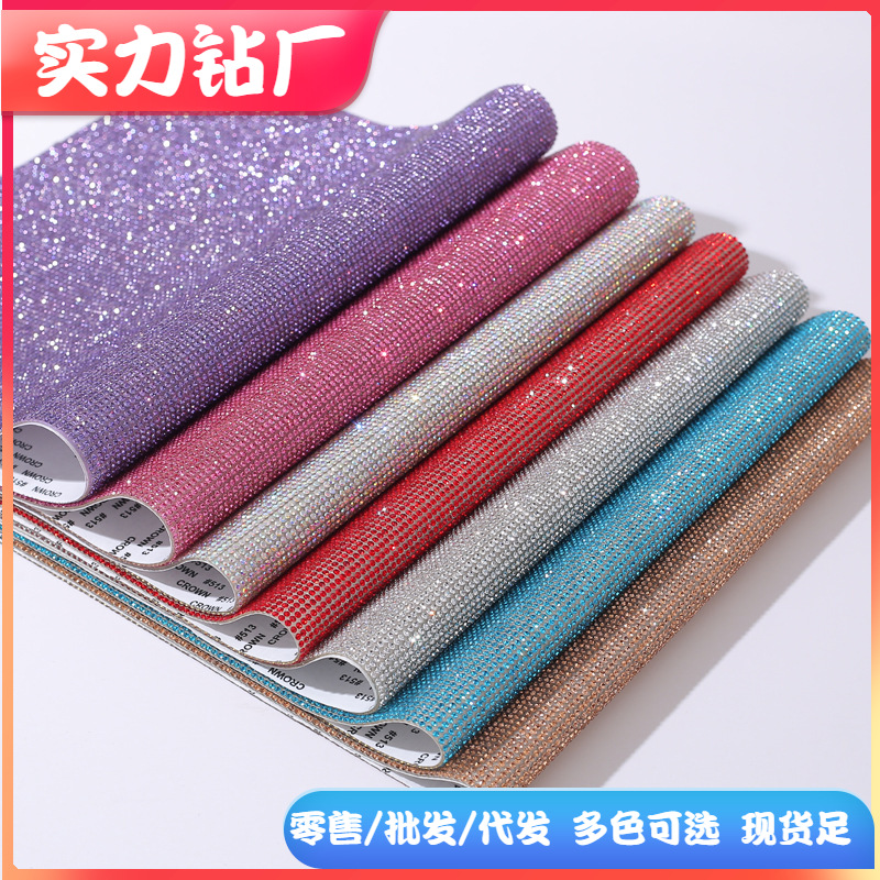 Wholesale Factory wholesale cross-border rhinestone stickers hot illing adhesive mesh diamond stickers adhesive crystal glass Diamond stickers car Dia