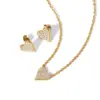 Wholesale PVD Coated Real Gold Plated 18K Gold Heart Shape 304 Stainless Steel Sweet Simple Style Waterproof Non Tarnish Earrings Necklace